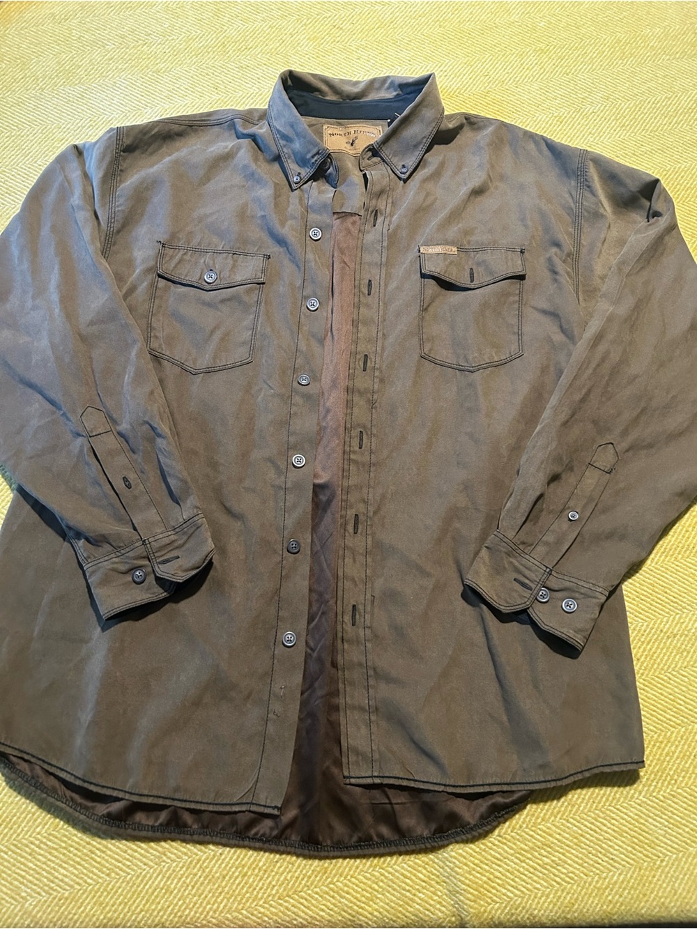 Men's Casual Button-Down Shirt Jacket — Brown